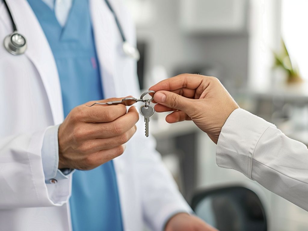 two hands holding a pair of keys